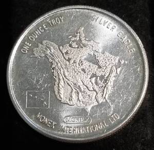 PRE SILVER EAGLE 1982 MONEX 1 TROY OZ .999 FINE SILVER EAGLE