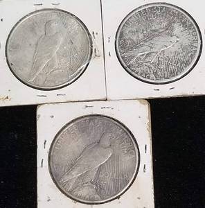 3 PEACE SILVER DOLLARS 1923-D 1924 S 1934-S
