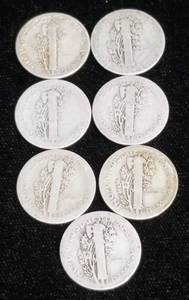 7 EARLY DATE MERCURY SILVER DIMES