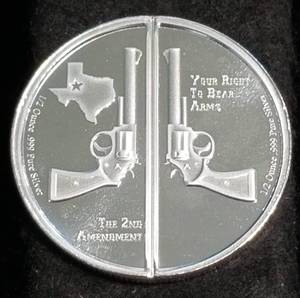 1 TROY OZ. .999 FINE SILVER 2nd AMENDMENT GUNS UP AMERICA 2x12oz CRACKER