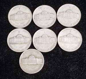 GROUP OF 7 US WWII SILVER WAR NICKELS