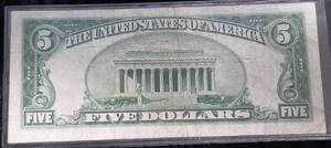 1934-D US $5 BLUE SEAL FEDERAL RESERVE NOTE