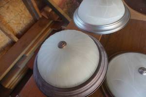 lot 48 image: Lot of 3 - 15 Diameter Flush Mount Ceiling Lights