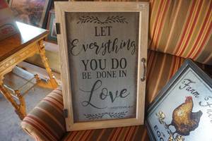lot 70 image: Set of 2 - Friendship Farm Fresh Eggs Themed Framed Wall Decor