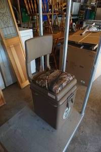 lot 12 image: Mountain Dew Themed Camo HuntingIce Fishing Cooler Chairs