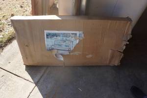 lot 34 image: Metal Framed Patriotic Themed Bench
