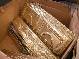lot 55 image: Antique-look Brass Textured Ceiling TilesTins