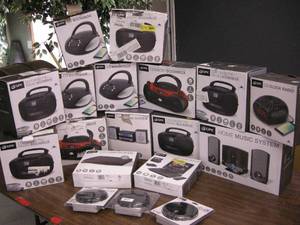 lot 100 image: Group Radios, DVD Player, Boombox, Home Music Systems