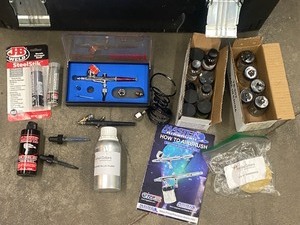 Assorted Automotive Wheel Paints, Air Brushes, Etc