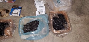 Tote Of Assorted Automotive Hardware  & Etc