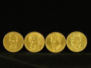 lot 45 image: (4) 2010-D Presidential Dollar Coins