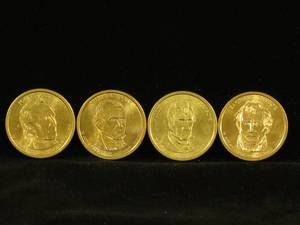 lot 46 image: (4) 2009-D Presidential Dollar Coins