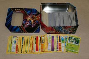 lot 58 image: Metal Tin of Pokemon Cards