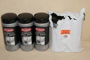 lot 172 image: 5 Packs of Weiman Stainless Steel Wipes