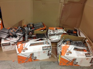 lot 10 image: Pallet with assorted Ridgid Tile cutters and parts various conditions review pictures