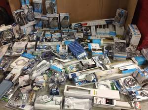 lot 30 image: Large Lot of assorted Shower heads , Bathroom accesories and more see pictures