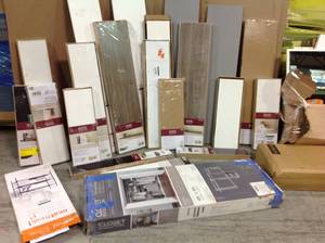 lot 40 image: Large Lot with assorted Home Decorators Wall shelves see pictures