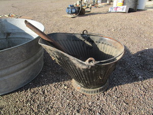 lot 62 image: Vintage Coal Buckets & Galvanized Tub