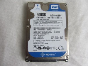 WD 500GB hard drive, used & clean...