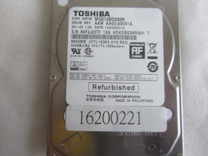Toshiba 500GB hard drive, refurbish...