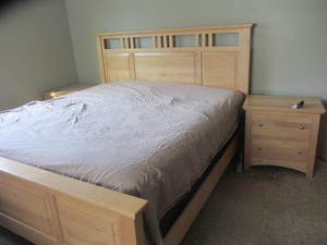 King size frame & night stand, head...