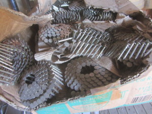 Coil roofing nails, partial box...