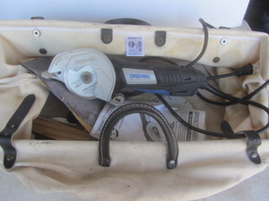 Dremel Ultra saw, canvas tool bag...
