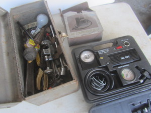 Toolbox, tools, portable air compre...