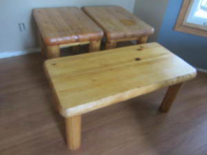 Log coffee & lamp table, 40x20x19...