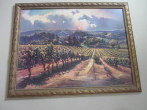 Vineyard frame oil printed on canva...