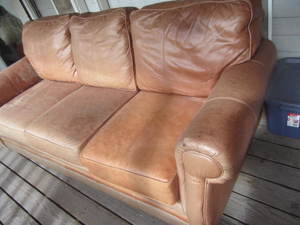 Barclay leather sofa, 90Lx40Dx36...