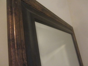 Wall mirror, beveled, 66x32 with ...