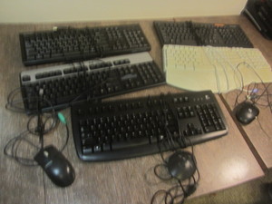 Keyboards with tethered mice, qty 5...