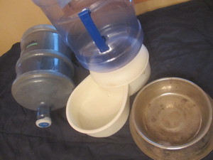LeBistro pet waterer with two 4 gal...