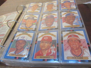 Baseball cards in a two inch 3-ring...