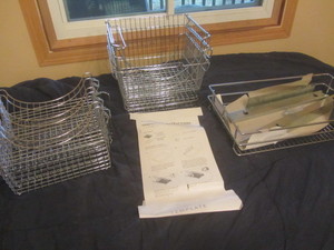Wire baskets six 12x6x6, three ...