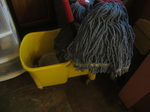 Rubbermaid mop bucket, mop, two ext...