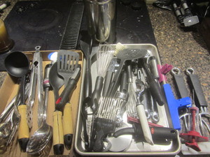Utensils - kitchen with meat forks...