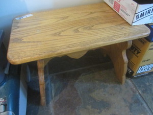 Wooden footstool, 18.5x11x12H...