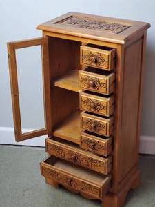 lot 10 image: Ornate Wooden Cabinet wStorage