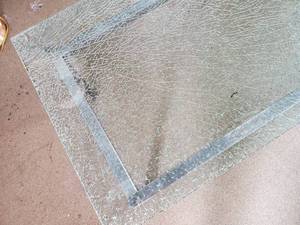 lot 7 image: Awesome CrackledCracked Glass Coffee Table