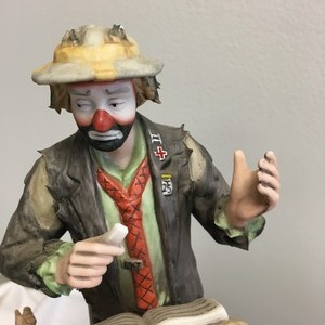 lot 195 image: Emmett Kelly Jr. Clown Figurine with Stand