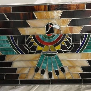 lot 226 image: Indian Eagle Stained Glass