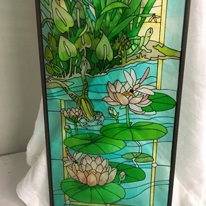 lot 223 image: Decorative Stain Glass Style Art