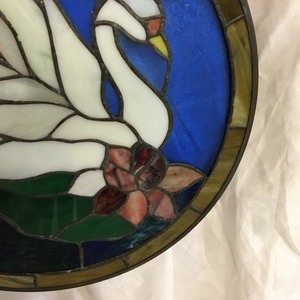lot 224 image: Round Swan Stained Glass