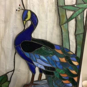 lot 225 image: Peacock Stained Glass