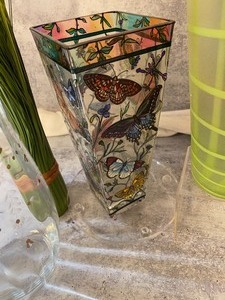 lot 105 image: Three Vases & Two Faux Floral Arrangements