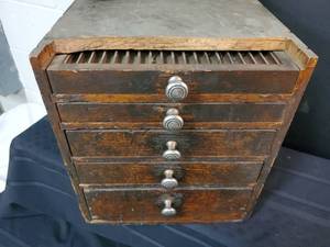 lot 158 image: Vintage Wooden File Cabinet