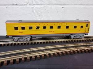 lot 74 image: K-Line 3-Rail O Union Pacific  Placid Bay Streamliner Illuminated Pasenger Car #5450