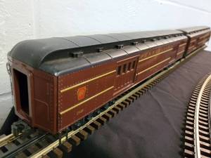 lot 124 image: Williams O 3-Rail Pennsylvania Railway Express Agency 6-car Passenger Set Wal #77225
